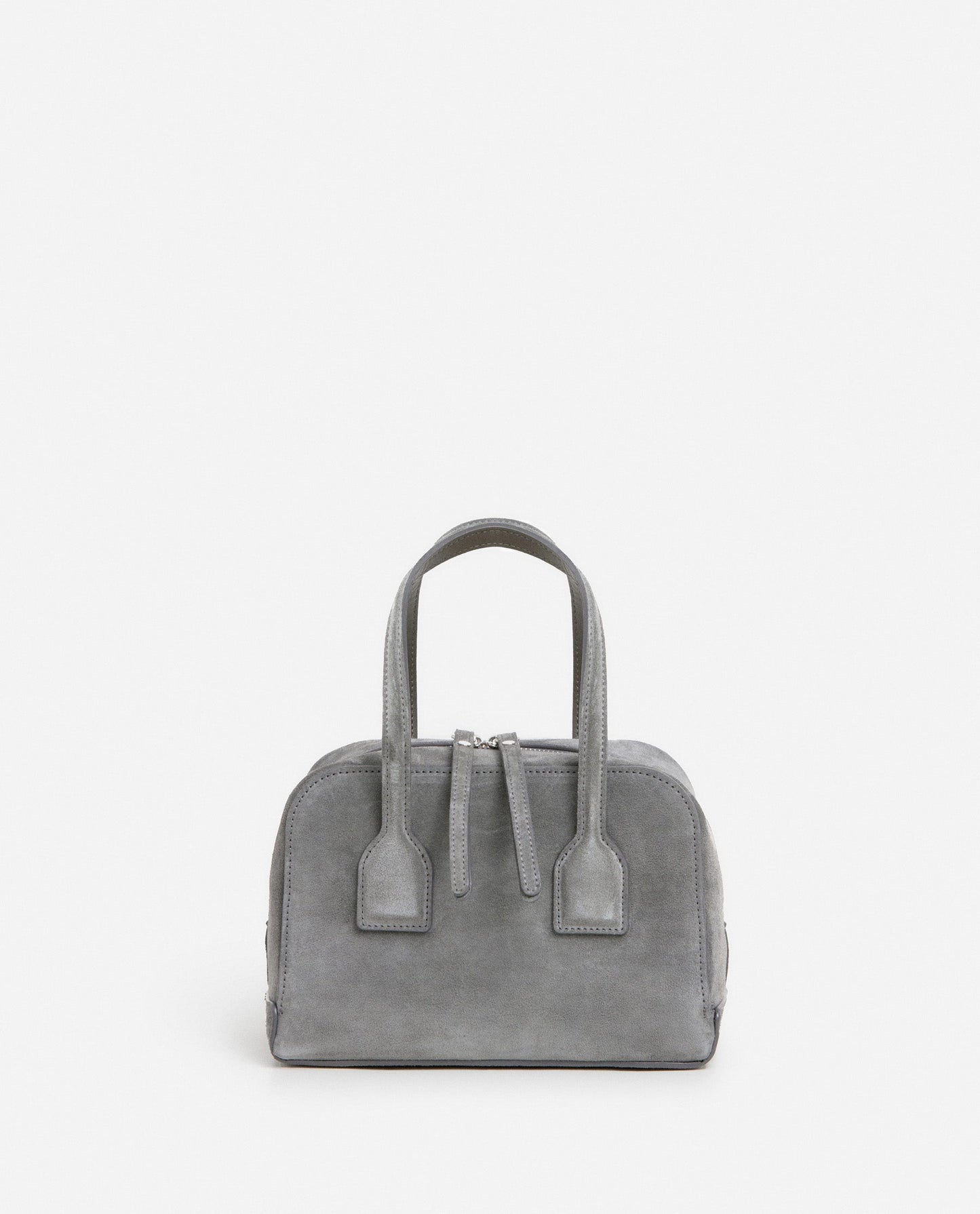 Laci Mini Bowler Bag Suede Stone Grey