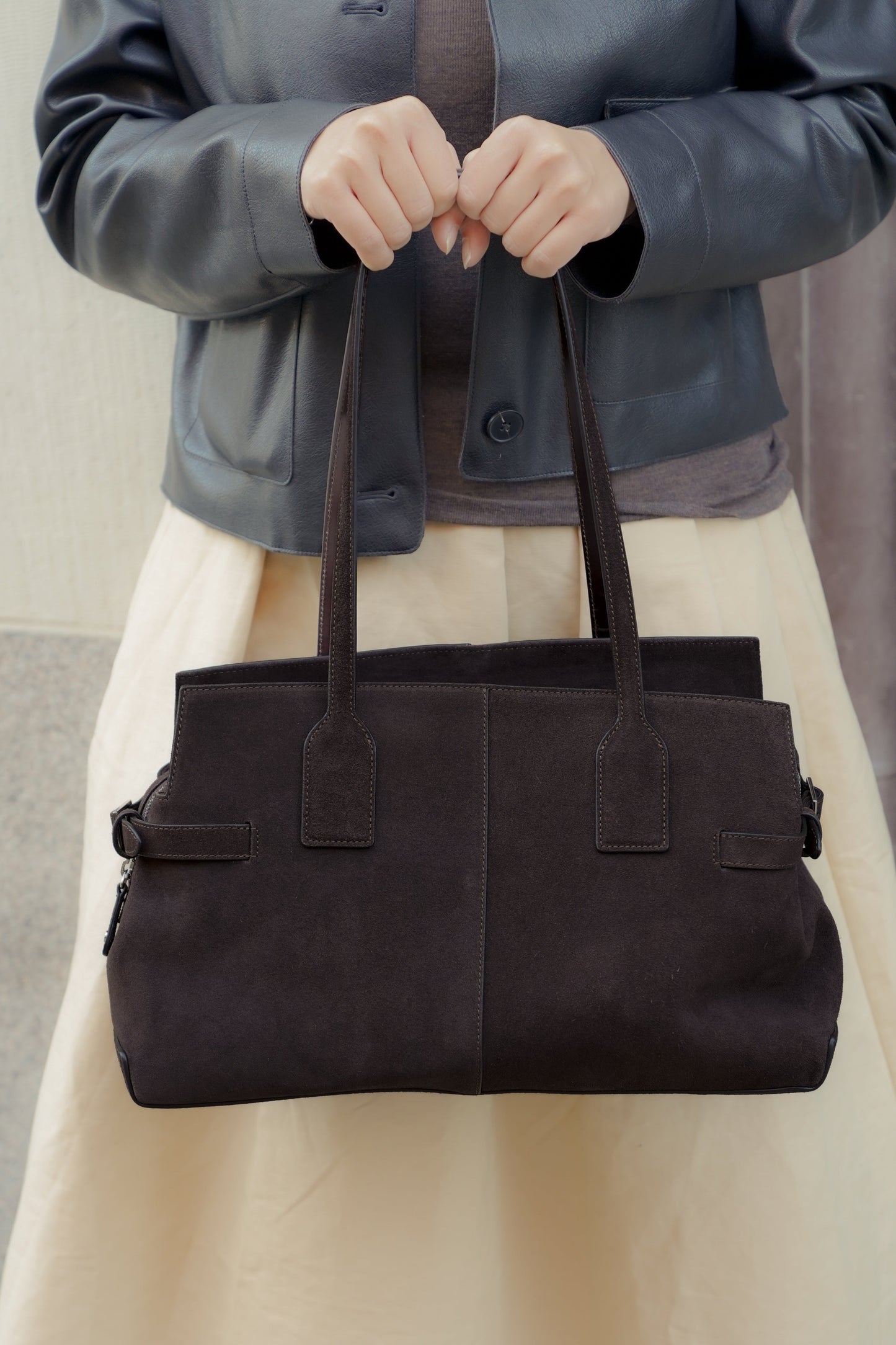 Lisa Bowler Bag Suede Chocolate