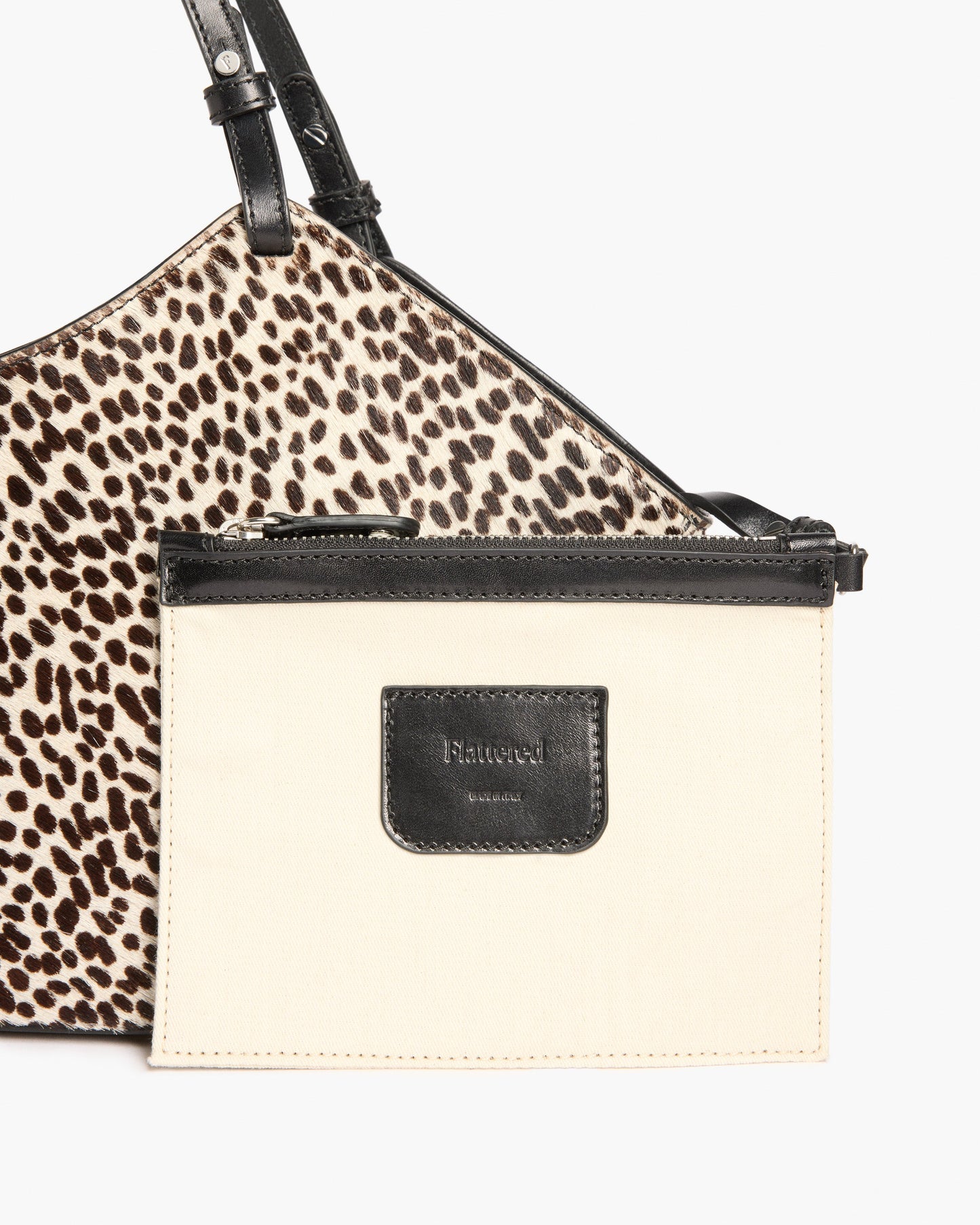 Dilba Mini Tote Bag Leather Hair Chocolate Dot