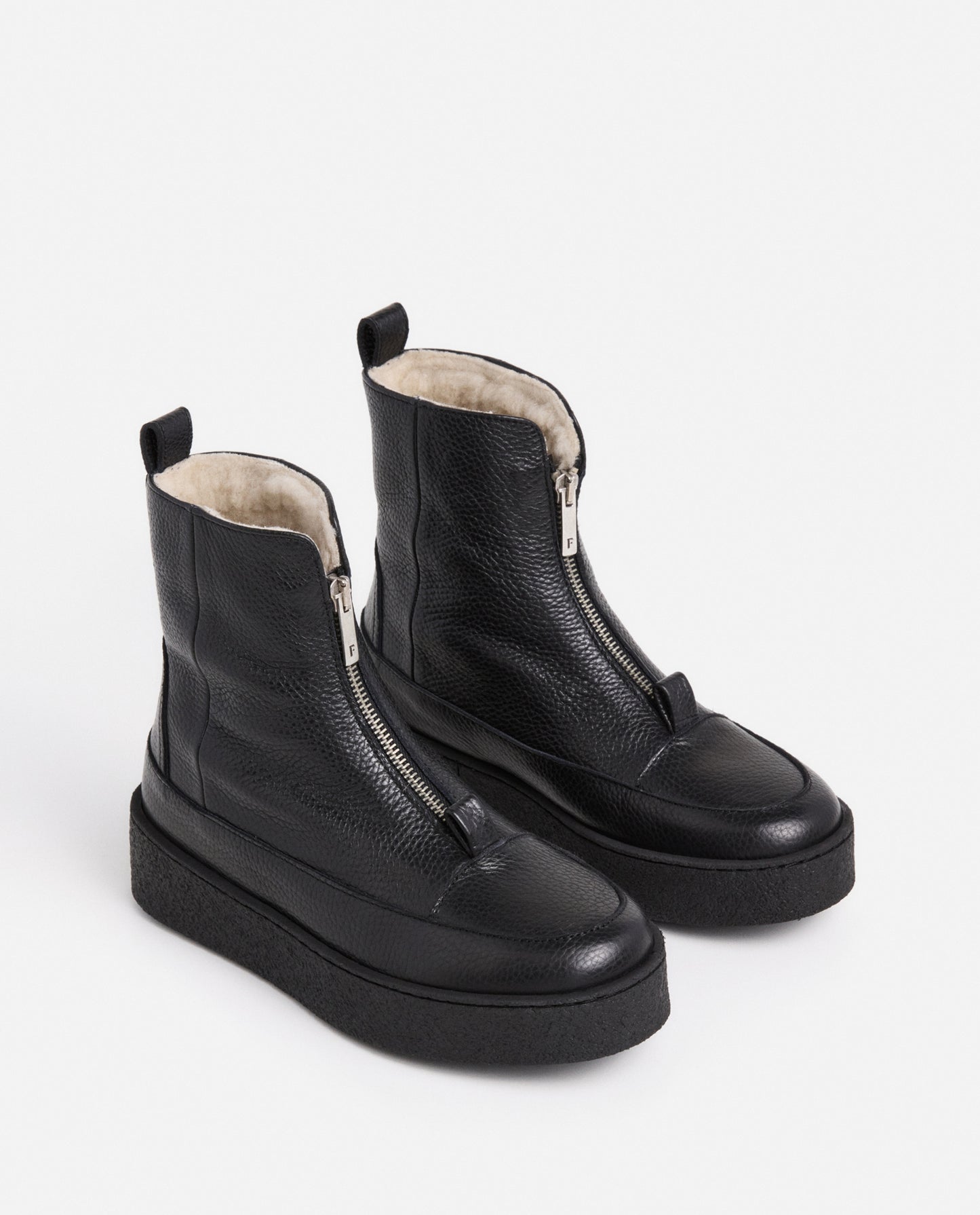 Amelia Grained Leather Black