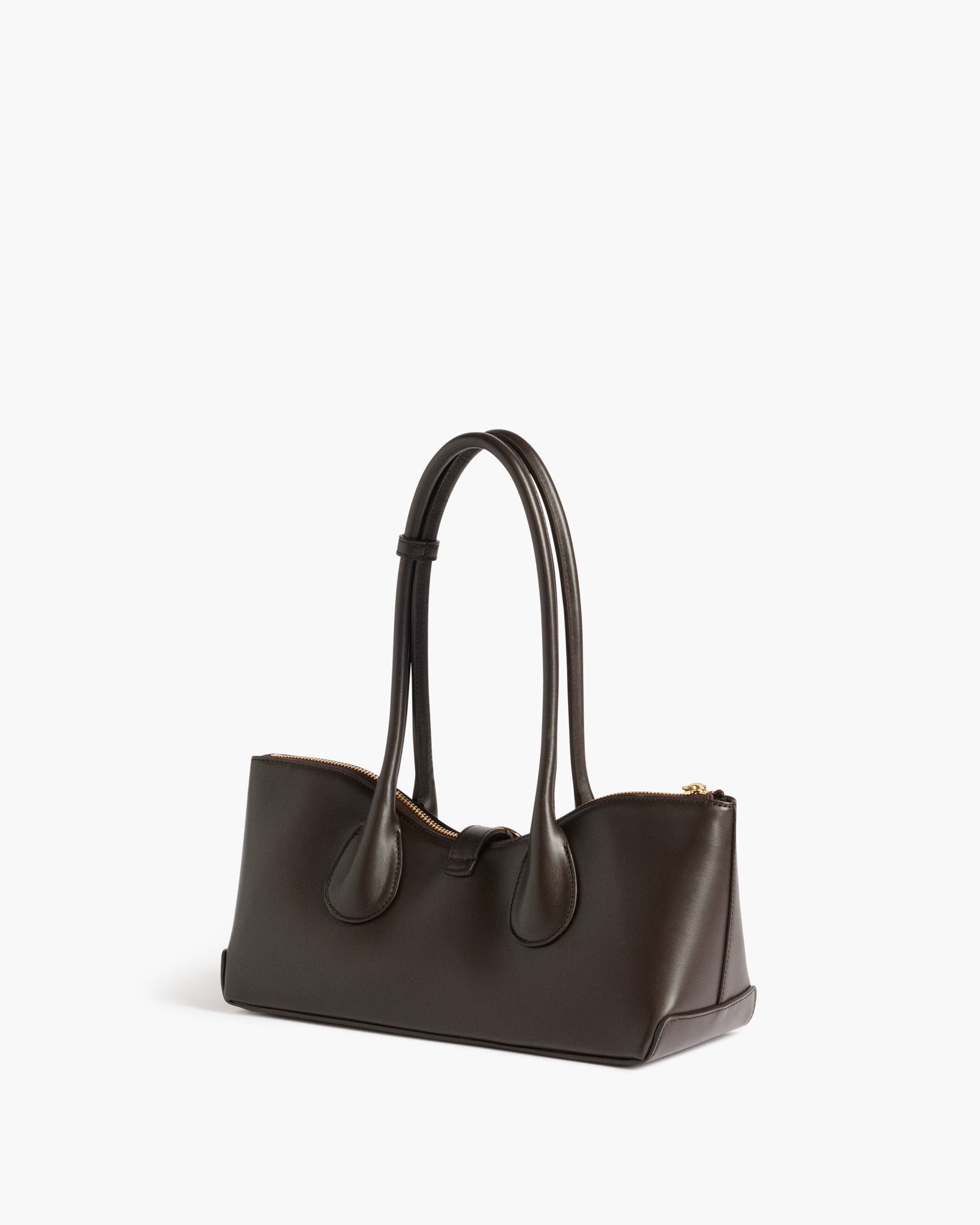 Gaia Ornament Shoulder Bag Leather Chocolate