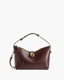 Gaia Handbag Leather Burgundy