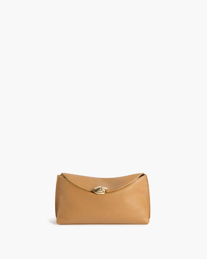 Hanna Clutch Grained Leather Cognac