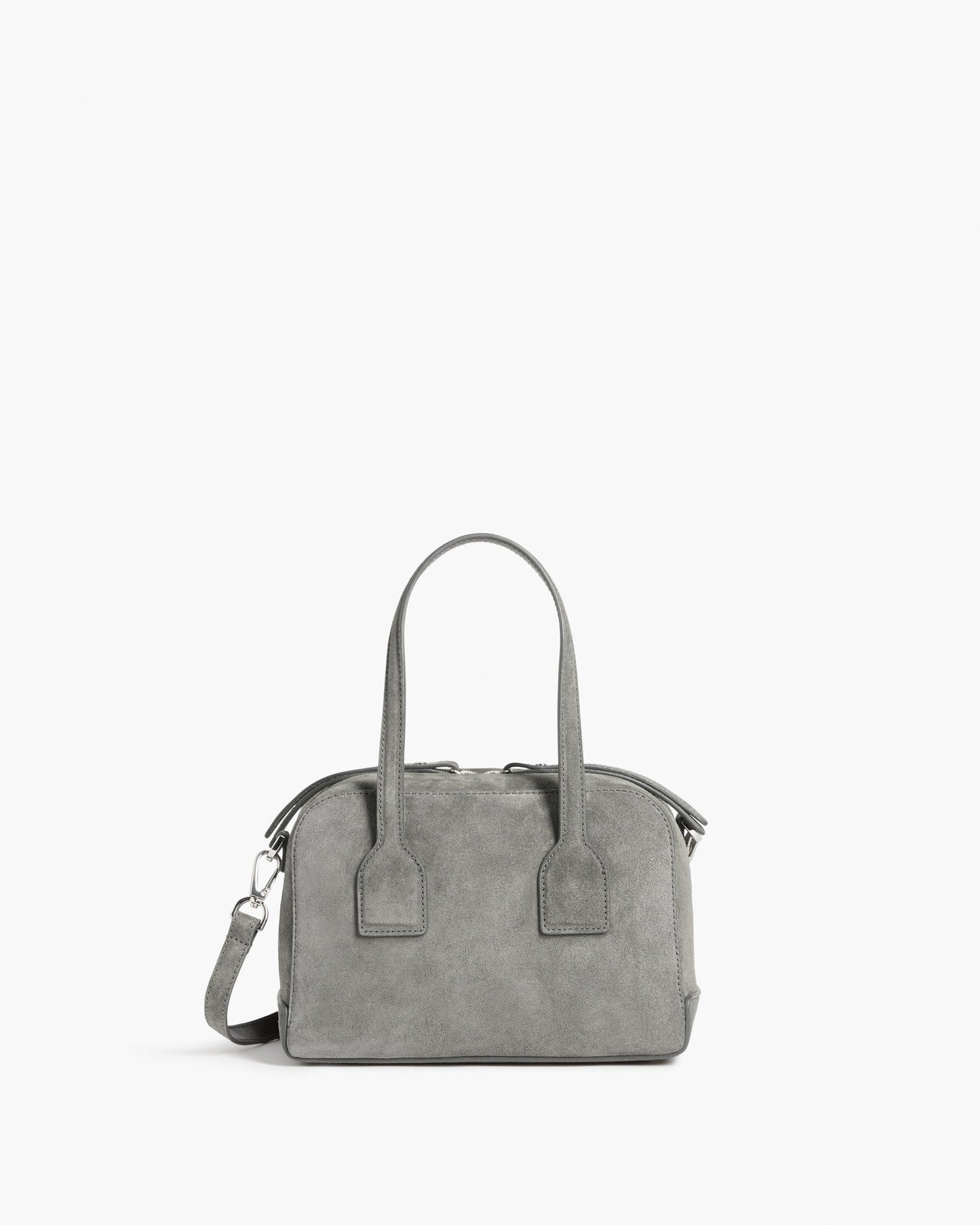 Laci Mini Bowler Bag Suede Stone Grey