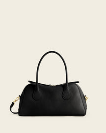 Leia Shoulder Bag Grained Leather Black